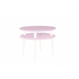 Ragaba Konferenční stolek Iram Small, 57x57x45 cm, růžová/bílá