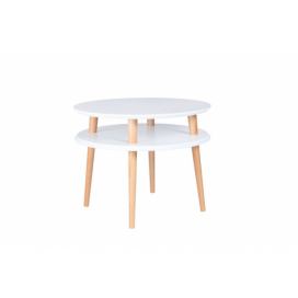 Ragaba Konferenční stolek Iram Small, 57x57x45 cm, bílá/přírodní