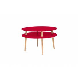 Ragaba Konferenční stolek Iram Big, 70x70x45 cm, červená/přírodní
