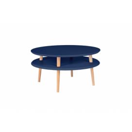 Ragaba Konferenční stolek Iram, 70x70x35 cm, námořní modrá/přírodní