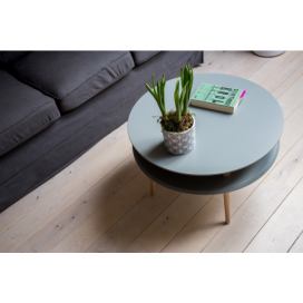 Ragaba Konferenční stolek Iram, 70x70x35 cm, tmavě šedá/přírodní