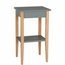 Ragaba Noční stolek Taloumne, 40x35x70 cm, tmavě šedá/přírodní