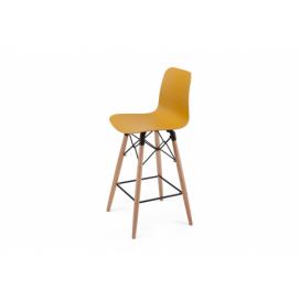 Marckeric Barová židle Golf, žlutá/přírodní, 105 cm