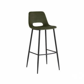 LABEL51 Zelená sametová barová židle Boor