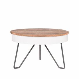 LABEL51 Bílý/přírodní mangový konferenční stolek Rafael High