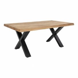 Nordic Experience Dubový konferenční stolek Tamko z masivu 120 cm, tmavě hnědá/černá
