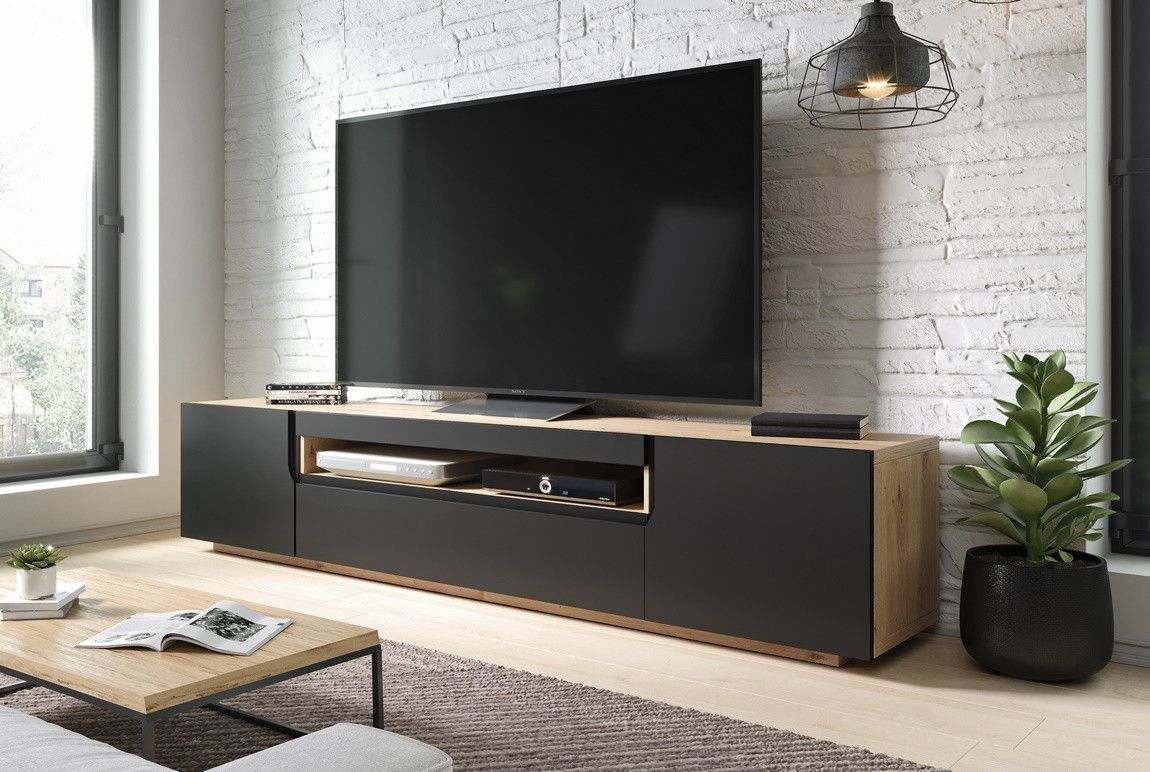 Casarredo Televizní stolek SOMIN artisan/černý mat - ATAN Nábytek