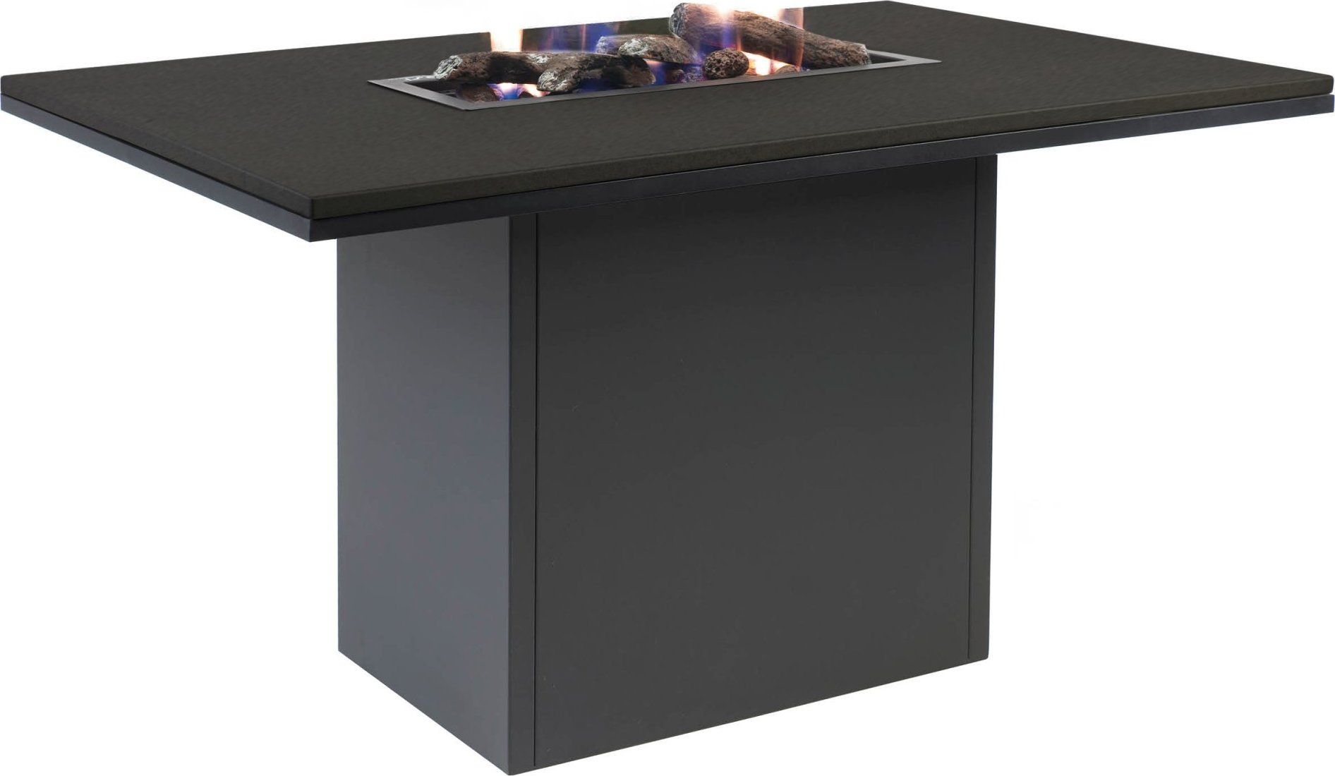 Stůl s plynovým ohništěm COSI- typ Cosiloft 120 vysoký jídelní stůl černý rám / černá deska Mdum - M DUM.cz