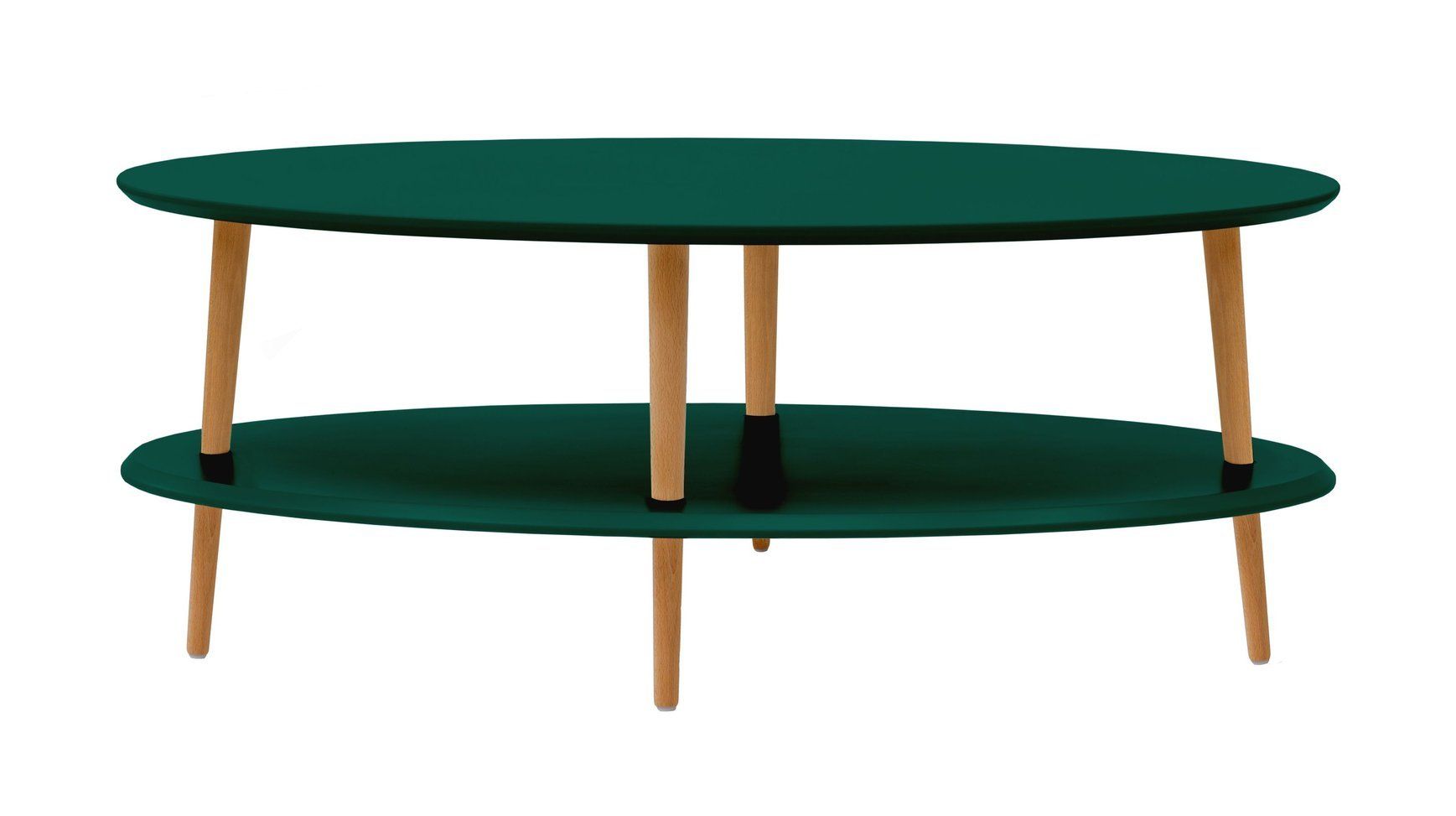 Ragaba Oválný konferenční stolek Otorten Low, 110x70x45 cm, lahvově zelená/přírodní - MUJ HOUSE.cz