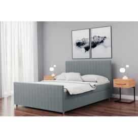 Čalouněná postel boxspring SANTINO + topper, 140x200, matt velvet 75