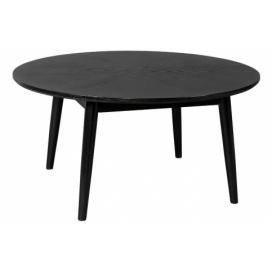 White Label Černý dubový konferenční stolek WLL FABIO 80 cm