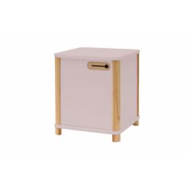 Ragaba Úložná skříňka/noční stolek Alres, 42x42x48 cm, růžová/přírodní