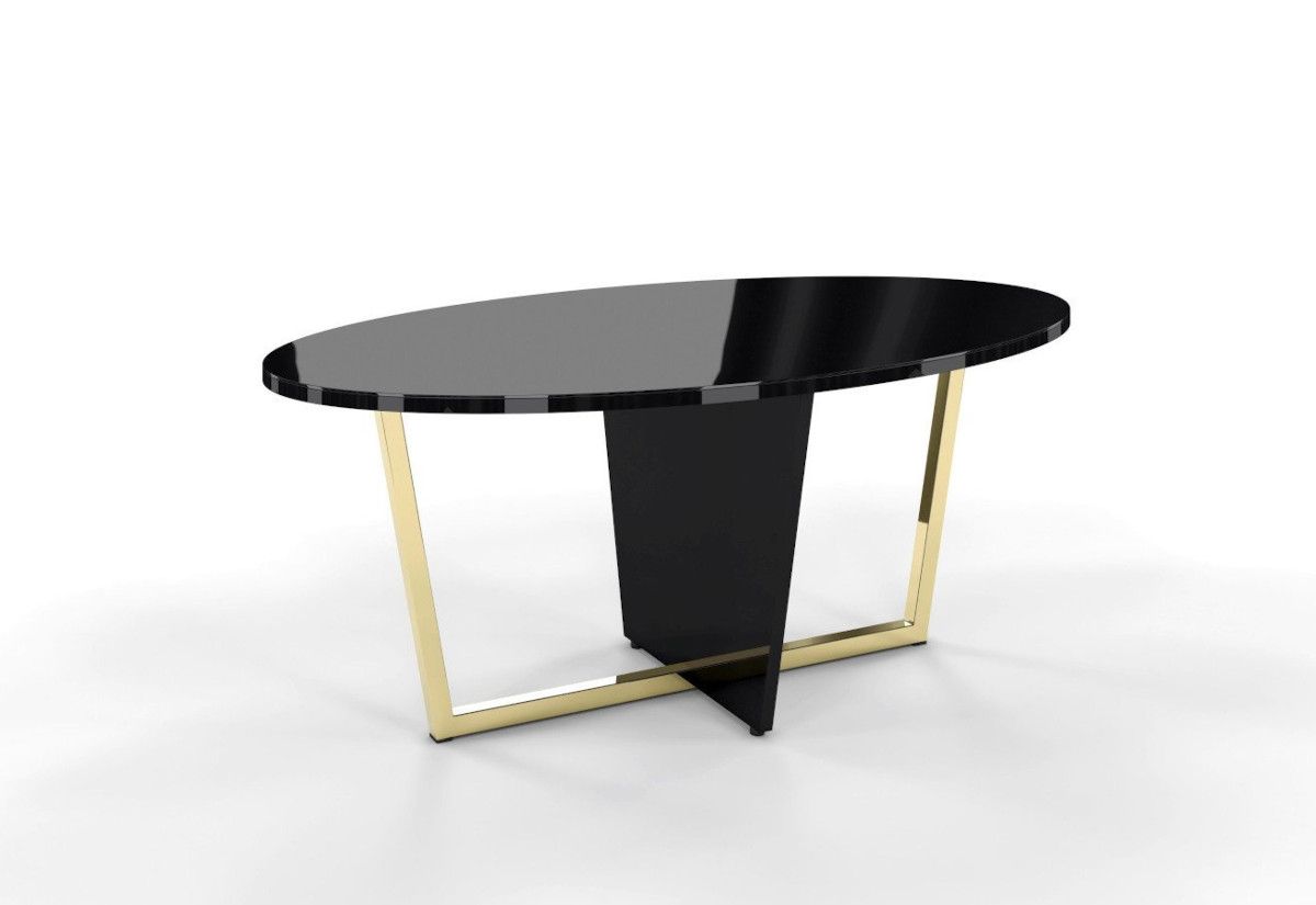 Konferenční stolek ROCK, 110x45,5x60, černá/zlatá - Expedo s.r.o.