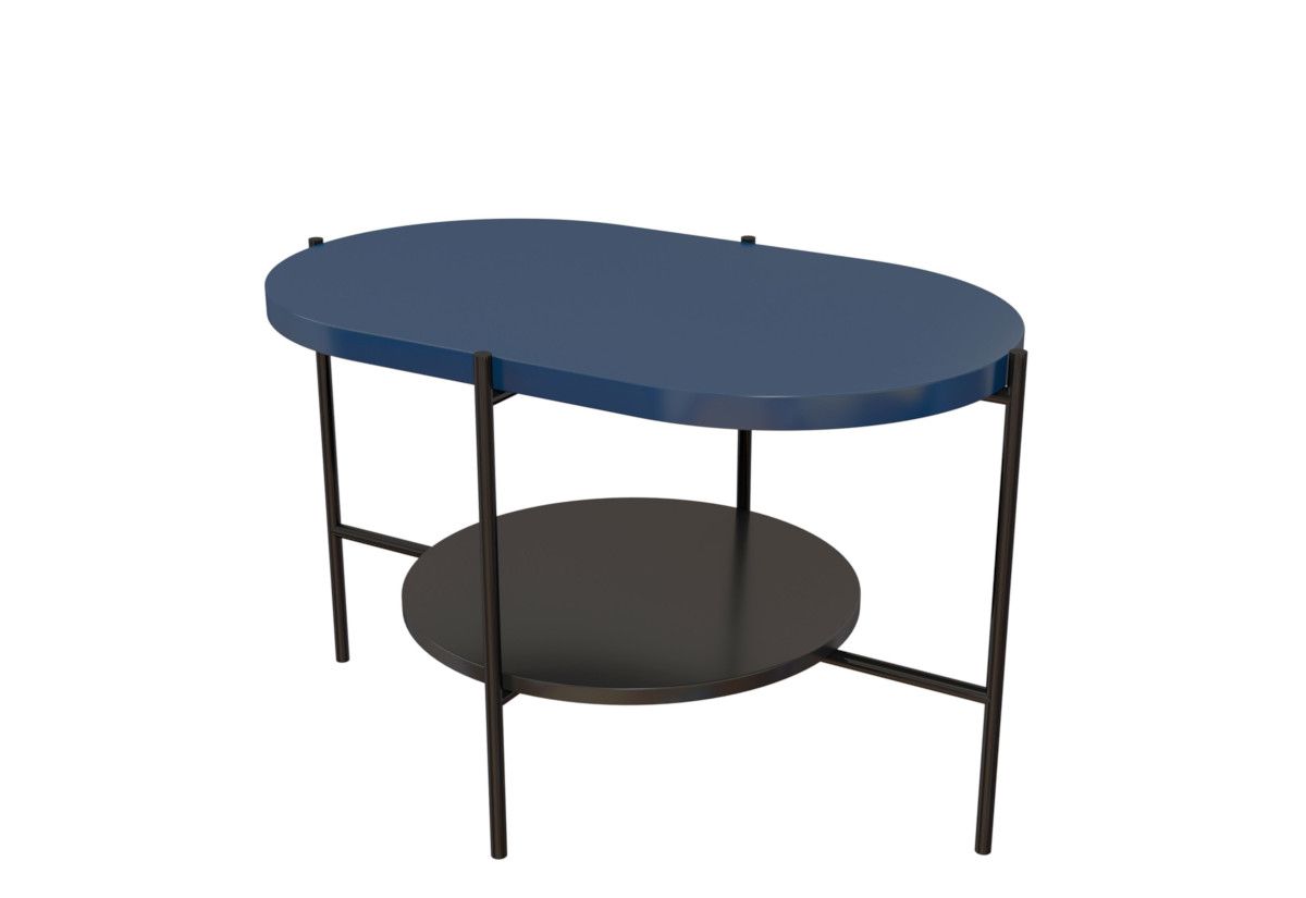 Konferenční stolek RING, 80x50x50, modrá/černá - Expedo s.r.o.
