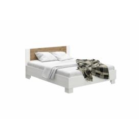 Manželská postel MARKUS + rošt, 160x200, borovice anderson/dub