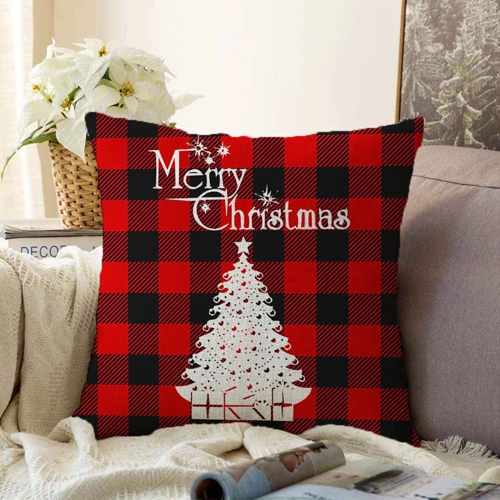 Vánoční žinylkový povlak na polštář Minimalist Cushion Covers Christmas Tartan, 55 x 55 cm - Bonami.cz