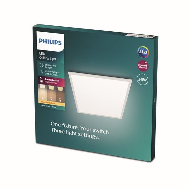 Philips 8719514326682 Super slim panel CL560 stropní svítidlo LED 36W/3200lm 2700K bílá SceneSwitch - Svítidla FEIM