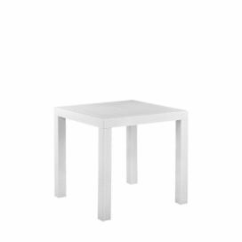 Zahradní stůl v ratanovém vzhledu 80 x 80 cm bílý FOSSANO