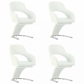 Jídelní židle 4 ks umělá kůže / chrom Dekorhome Cappuccino