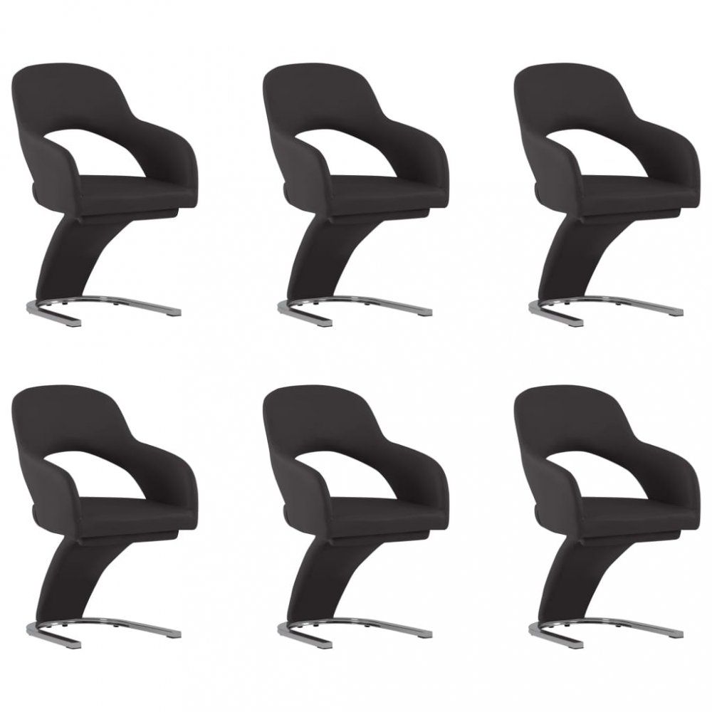 Jídelní židle 6 ks umělá kůže / chrom Dekorhome Hnědá - DEKORHOME.CZ