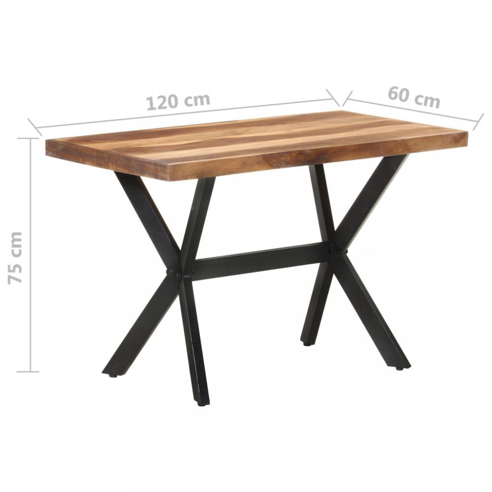 Jídelní stůl masivní dřevo / ocel Dekorhome 120x60x75 cm - DEKORHOME.CZ