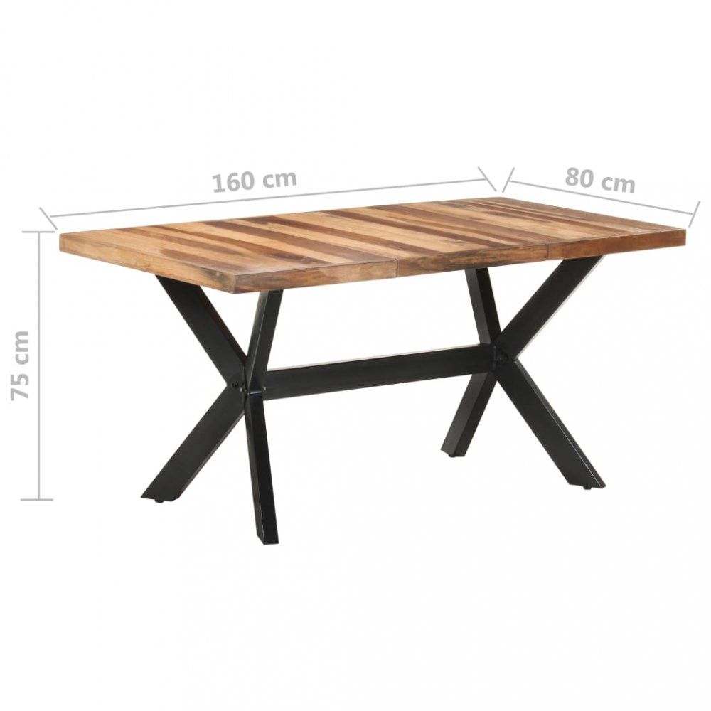 Jídelní stůl masivní dřevo / ocel Dekorhome 160x80x75 cm - DEKORHOME.CZ