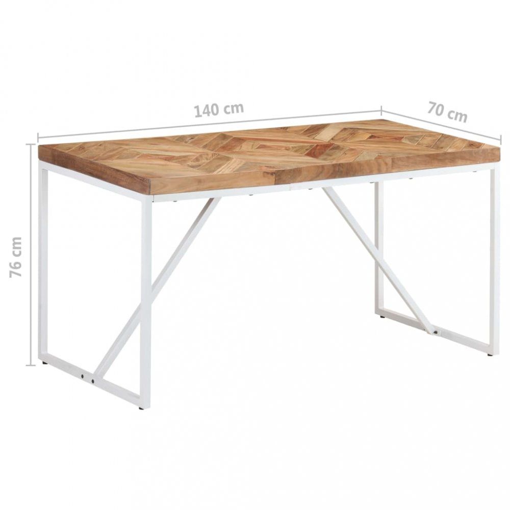 Jídelní stůl hnědá / bílá Dekorhome 140x70x76 cm - DEKORHOME.CZ