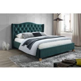 Čalouněná postel ASPEN VELVET 160 x 200 cm zelená Matrace: Bez matrace