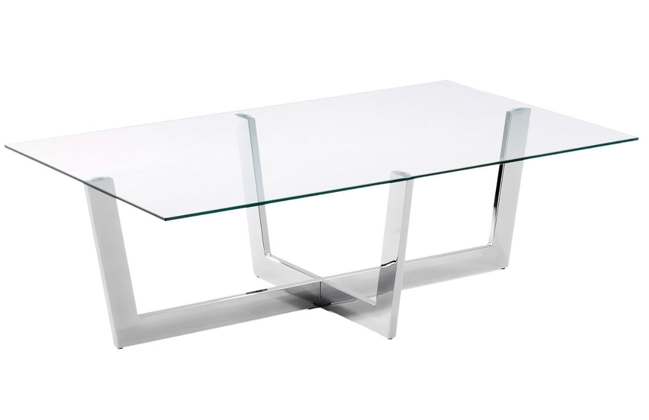 Skleněný konferenční stolek Kave Home Plam 120 x 70 cm - Designovynabytek.cz