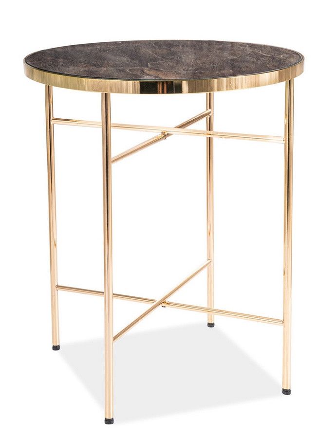 Casarredo Konferenční stolek IBIZA C mramor/zlatý - ATAN Nábytek