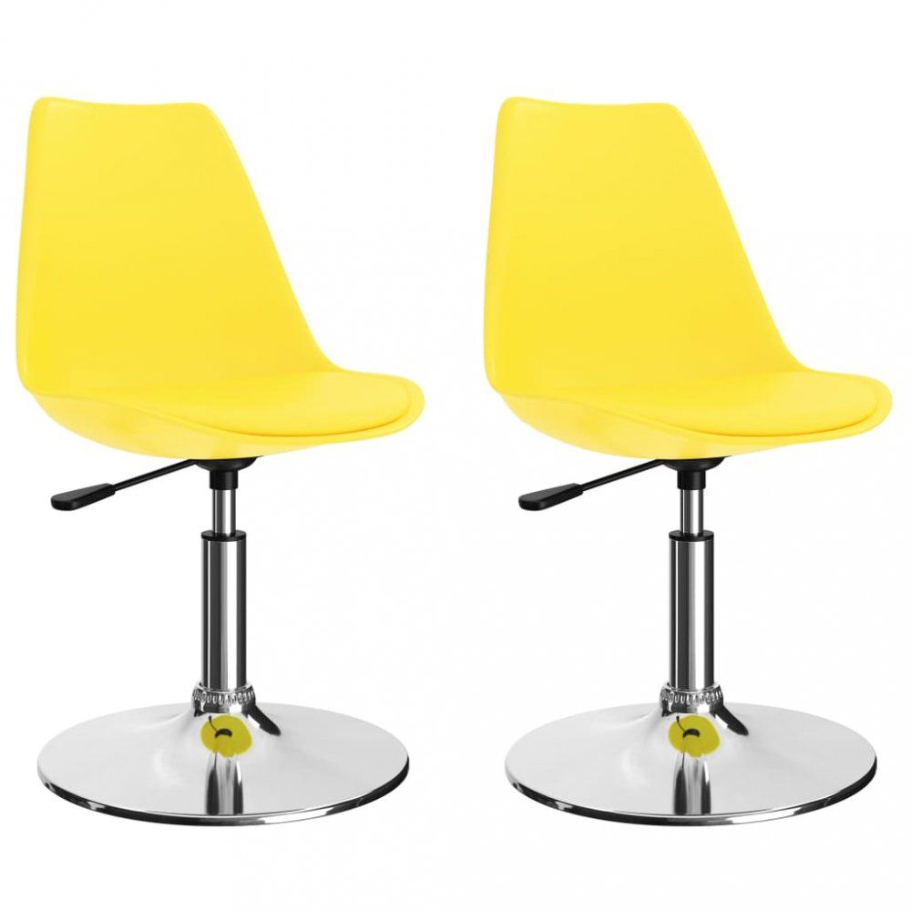 Otočné jídelní židle 2 ks umělá kůže / kov Dekorhome Žlutá - DEKORHOME.CZ