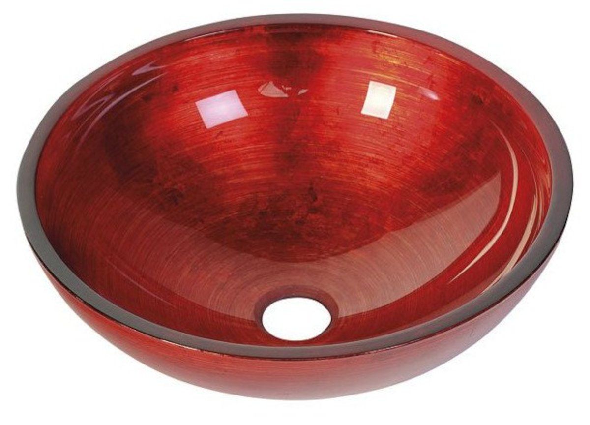 MURANO ROSSO IMPERO skleněné umyvadlo kulaté 40x14 cm, červená - Sapho Murano ROSSO IMPERO AL5318 63 - Siko - koupelny - kuchyně