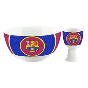 Miska a pohárek na vajíčko FC Barcelona: Bullseye (miska 14 x 7 cm|průměr 13 cm, stojánek - výška 8 cm) keramika - Favi.cz