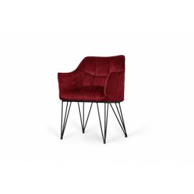 Židle čalouněná loft s podrúčkami Valencia Pik II Červený