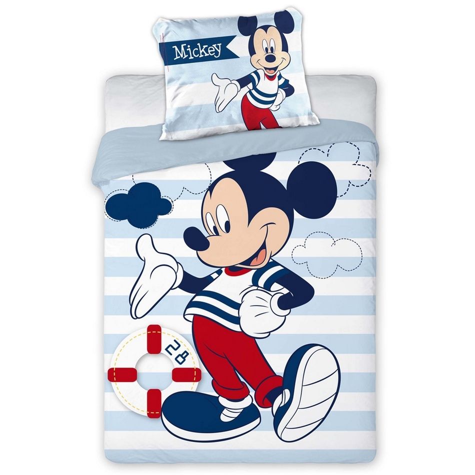 Dětské povlečení bavlna do postýlky Mickey Mouse Námořník 100x135+40x60 cm  - POVLECENI-OBCHOD.CZ