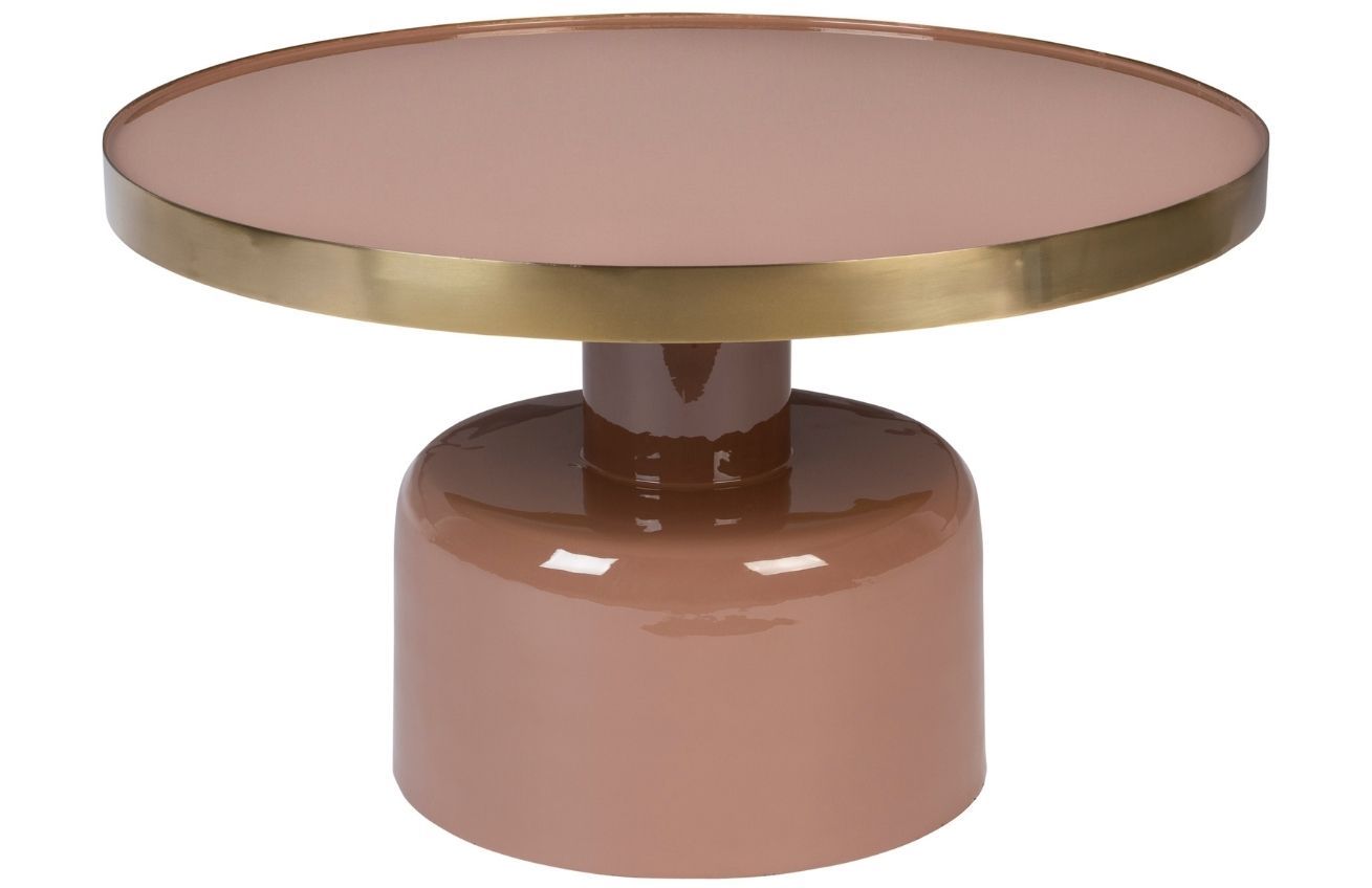 Růžový kovový konferenční stolek ZUIVER GLAM 60 cm - Designovynabytek.cz