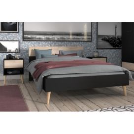 Aldo Manželská postel ve skandinávském designu Aalborg, black