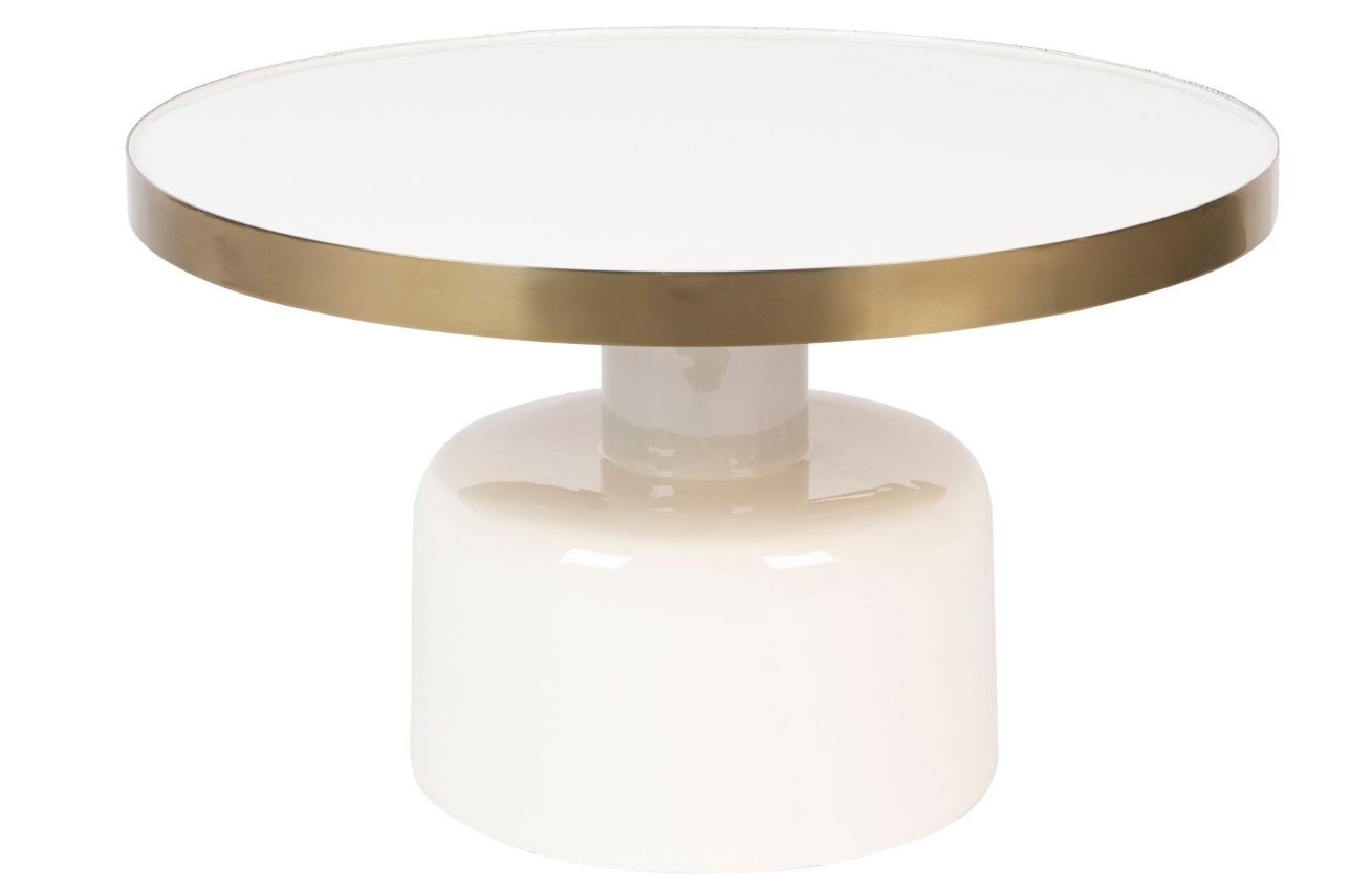 Bílý kovový konferenční stolek ZUIVER GLAM 60 cm - Designovynabytek.cz