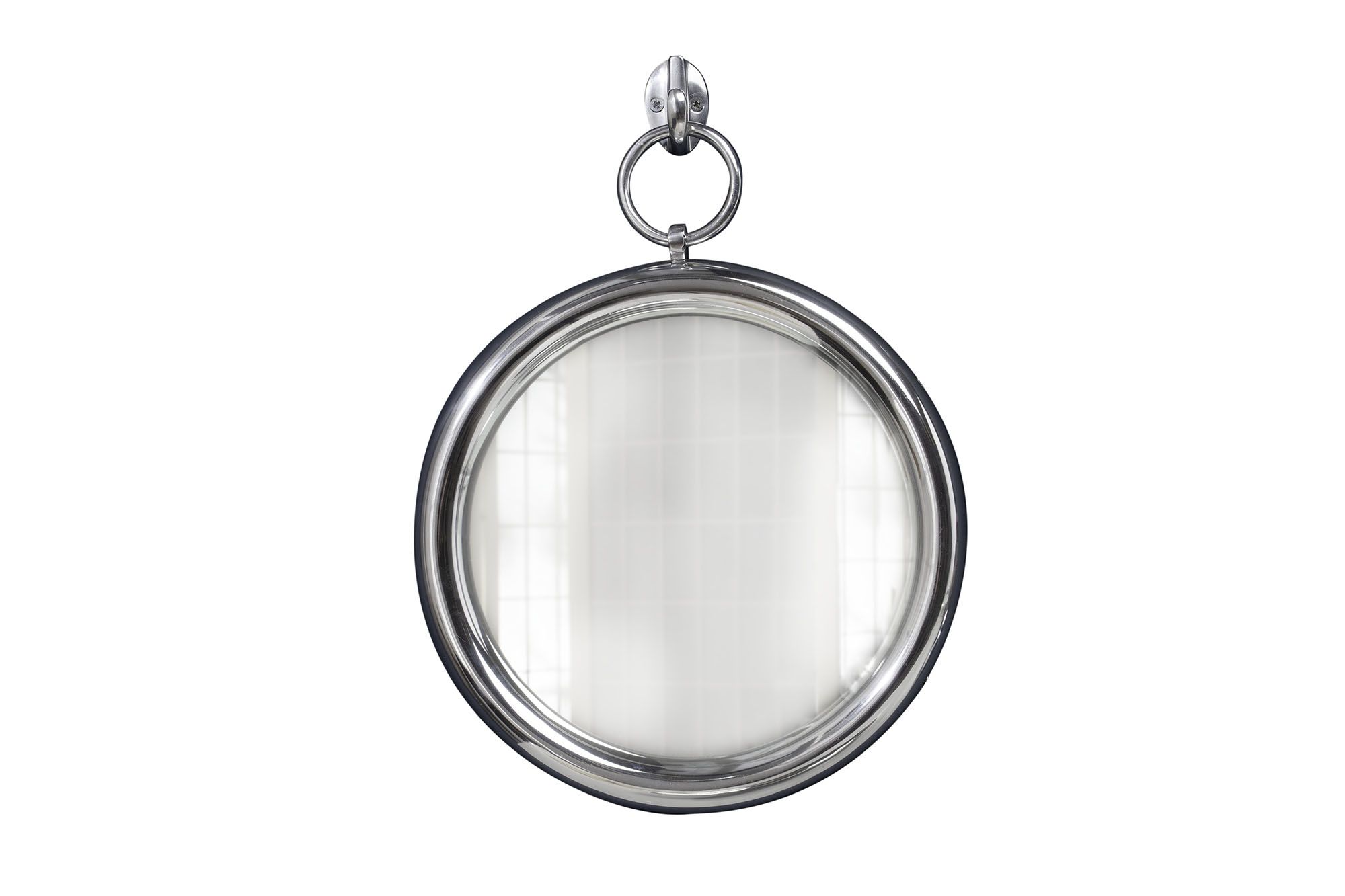 Noble Home Kulaté stříbrné hliníkové závěsné zrcadlo Portio, 30 cm 40099 - MUJ HOUSE.cz