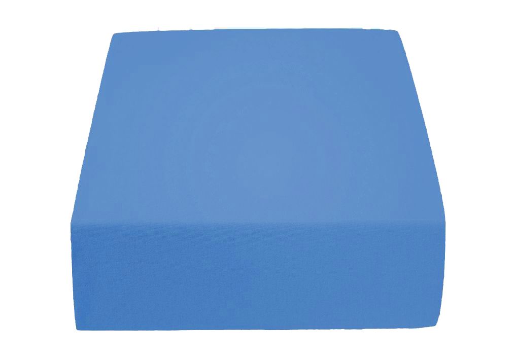 Jersey prostěradlo modré 90 x 200 cm Gramáž (hustota vlákna): Standard (145 g/m2) - Výprodej Povlečení