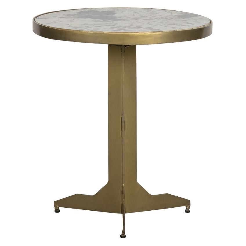 Hoorns Zlatý mramorový odkládací stolek Arnav 45 cm - SCONTO Nábytek s.r.o.