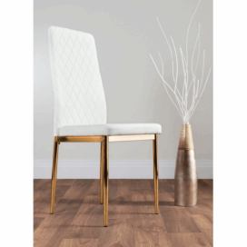 Jídelní židle DEVONA bílá / zlatá Tempo Kondela