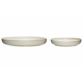 Sada dvou bílých keramických talířů Hübsch Clay