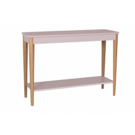 Ragaba Konzolový stolek Alres, 105x35x74 cm, růžová/přírodní