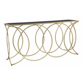 Konzolový stolek Mauro Ferretti Farao 160x40x79 cm, zlatá/černá