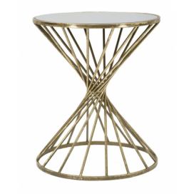 Zlatý odkládací stolek Mauro Ferretti Hypon M 42x50 cm