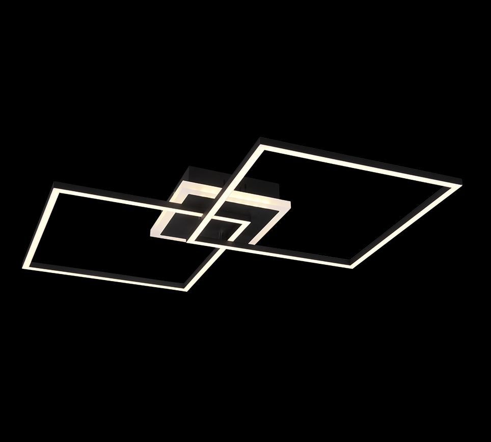 Trio R62843132 LED stropní svítidlo Arribo 1x29W+6,5W | 3250lm+600lm | 3000K | RGB - dálkové ovládání, stmívatelné, oddělené vypínače, černá - Dekolamp s.r.o.