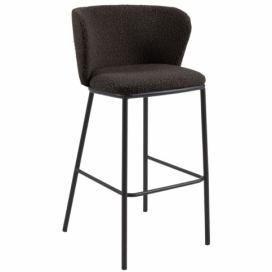 Černá látková barová židle LaForma Ciselia 75 cm