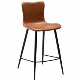 DAN-FORM Koňakově hnědá koženková barová židle DanForm Medusa 64 cm