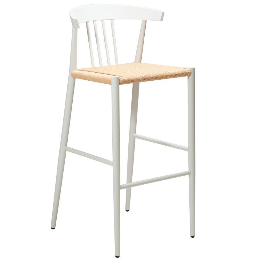 Dan-Form Bílá kovová barová židle DanForm Sava s výpletem 76,5 cm - Bonami.cz